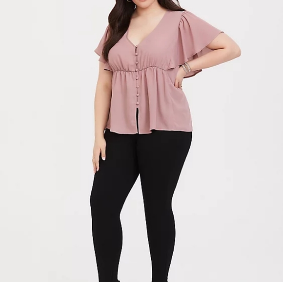 NWOT Torrid Dusty Pink, Flowy Button-up Size 4 - Picture 2 of 10
